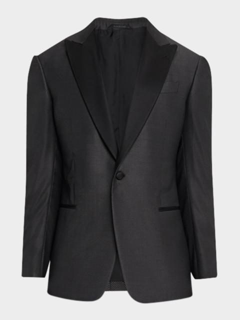 GIORGIO ARMANI Men's Micro-Dot Silk Peak Lapel Tuxedo