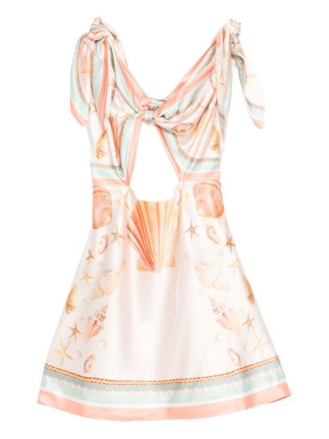 Icelyn shell-print knot-front mini dress