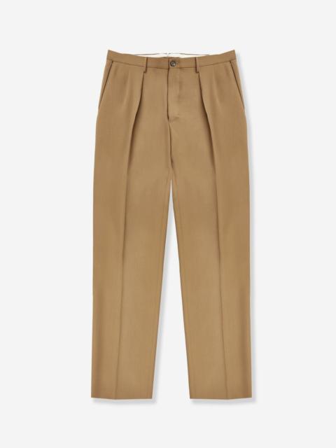 SLOWEAR Relaxed fit wool gabardine trousers