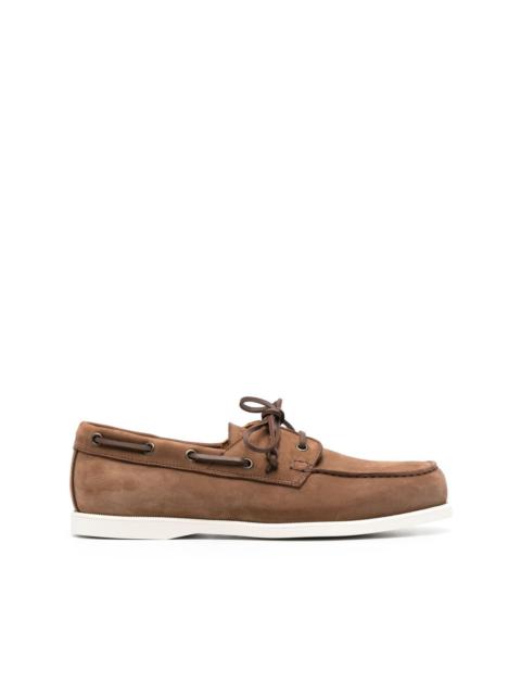 Canali lace-up suede loafers
