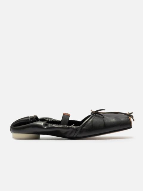 MM6 Maison Margiela SQUARE-TOE LEATHER BALLERINA SHOES