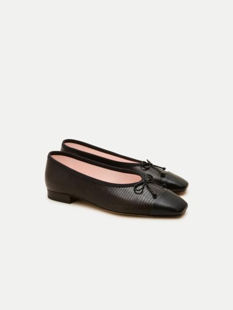 J.CREW Sophie cap toe ballet flats in lizard-embossed leather