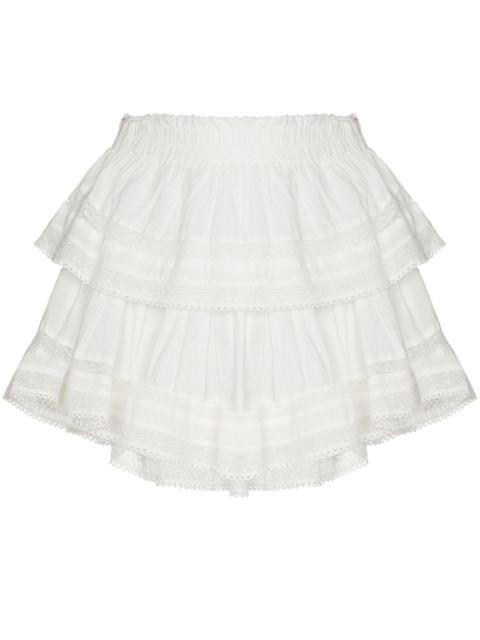 LoveShackFancy lace-trim cotton miniskirt