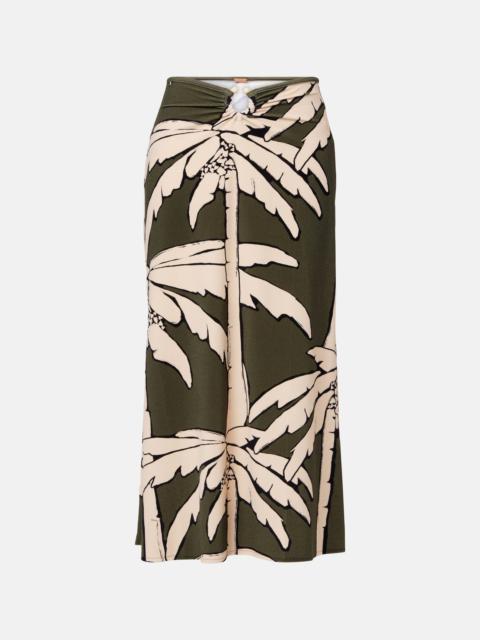 Johanna Ortiz Printed gathered terry maxi skirt
