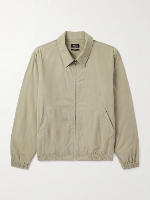 A.P.C. Gilbert Logo-Embroidered Cotton-Twill Blouson Jacket Green