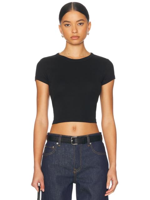 Enza Costa Supima Baby Rib Cropped Tee