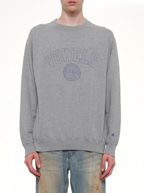 vowels Faded Collegiate Sweatshirt in Grey Heather
