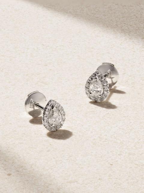 Aura 18-karat white gold diamond earrings