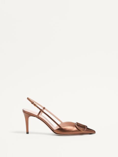 VLOGO SIGNATURE SLINGBACK PUMP IN LAMINATED NAPPA LEATHER 80MM