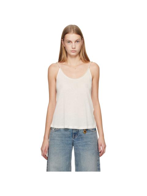 Stella McCartney White Pearl Embroidery Top