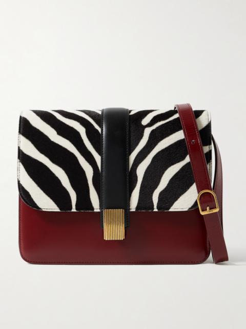 KHAITE Blake Zebra-print Calf Hair And Leather Shoulder Bag