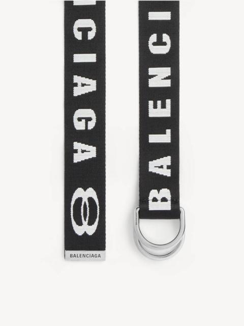 BALENCIAGA Men's D Ring Belt in Black/white