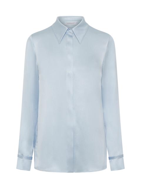 GABRIELA HEARST Cruz Shirt in Light Blue Silk Satin