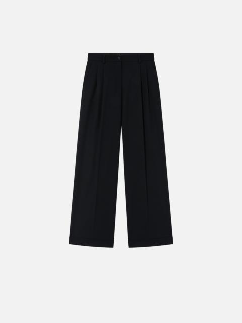 PINKO WIDE-LEG WOOL TWILL TROUSERS WITH DARTS