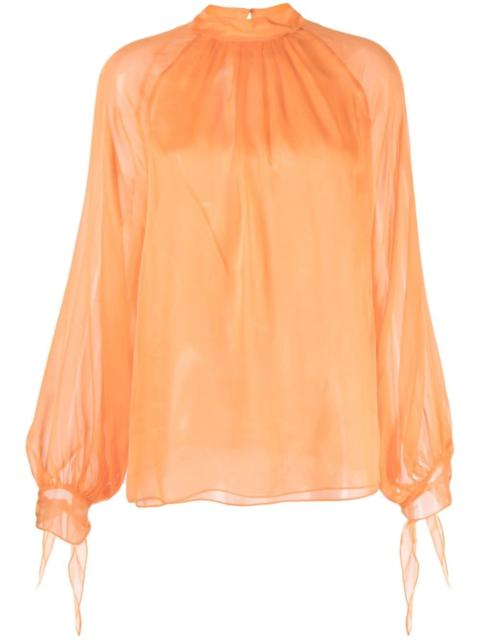 Roberto Cavalli semi-sheer silk blouse