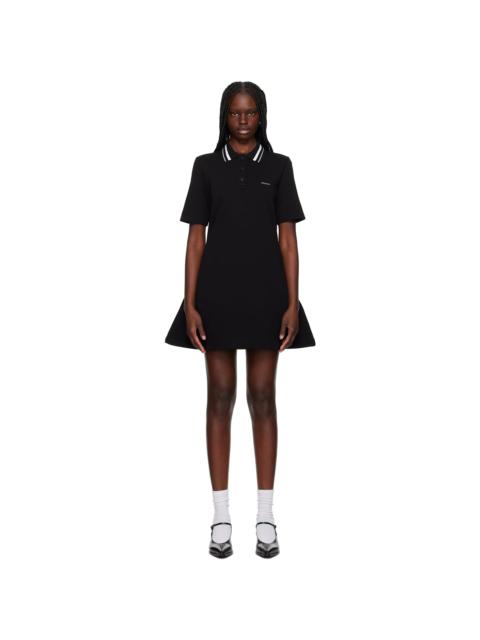 We11done Black Short-Sleeved Polo Minidress