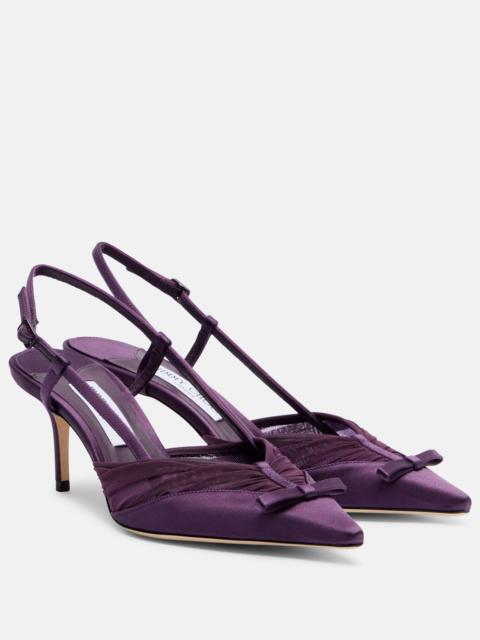 JIMMY CHOO Afia 65 satin slingback pumps