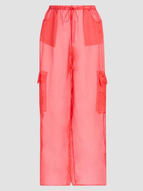 KIKI DE MONTPARNASSE Women's Sheer Silk Organza Pants - Pamplemousse