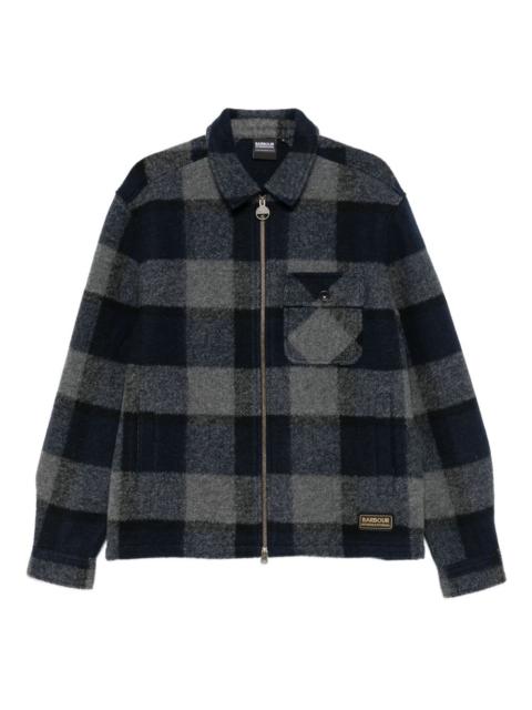 Barbour checked zip-up overshirt
