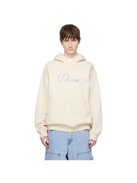 Dime Beige Cursive Logo Hoodie