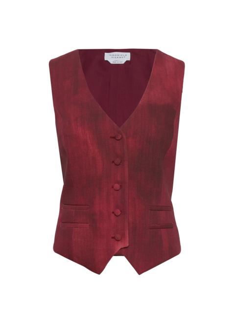 GABRIELA HEARST Coleridge Vest in Bordeaux Virgin Wool