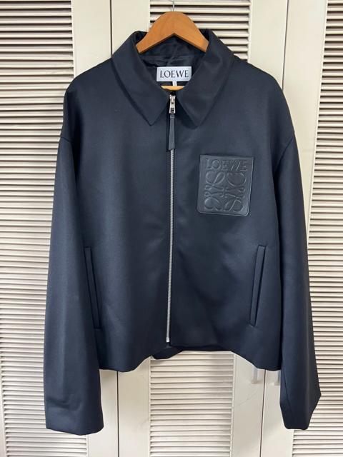 Loewe Loewe Black Leather-Patch Zip-Up Jacket