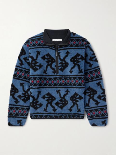 District Vision Printed Fleece Half-Zip Sweatshirt Blue
