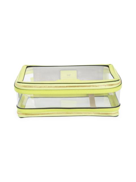 Anya Hindmarch In-Flight Clear Travel Case in Clear/Neon Yellow