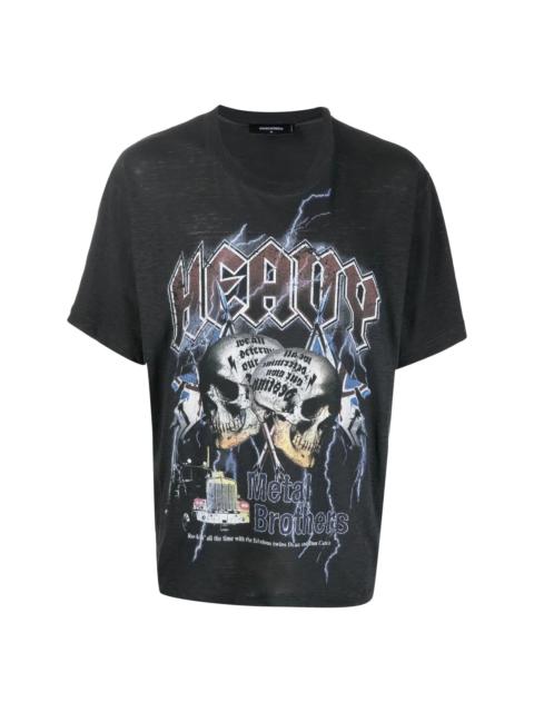 Tシャツ・カットソー D SQUARED2 GRAPHIC PRINT COTTON T-SHIRT DSQUARED2 graphic-print Cotton T-shirt | Neutrals | FARFETCH