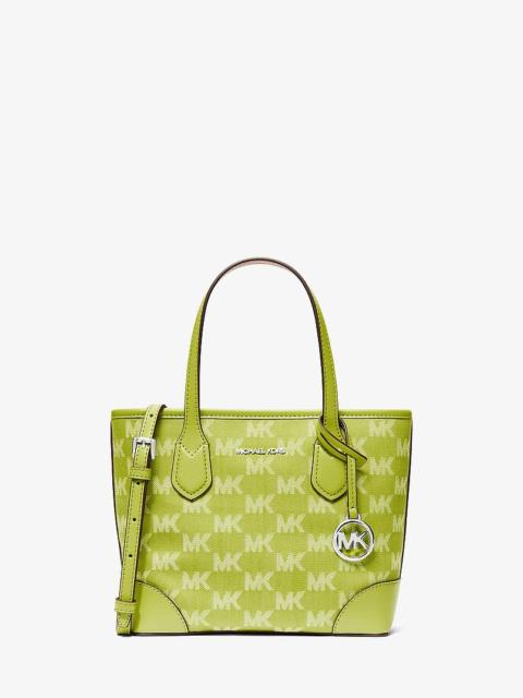 MICHAEL KORS Eva Extra-Small Logo Jacquard Denim Convertible Tote Bag