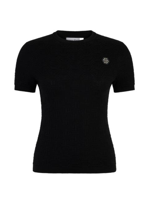 PHILIPP PLEIN monogram knitted T-shirt