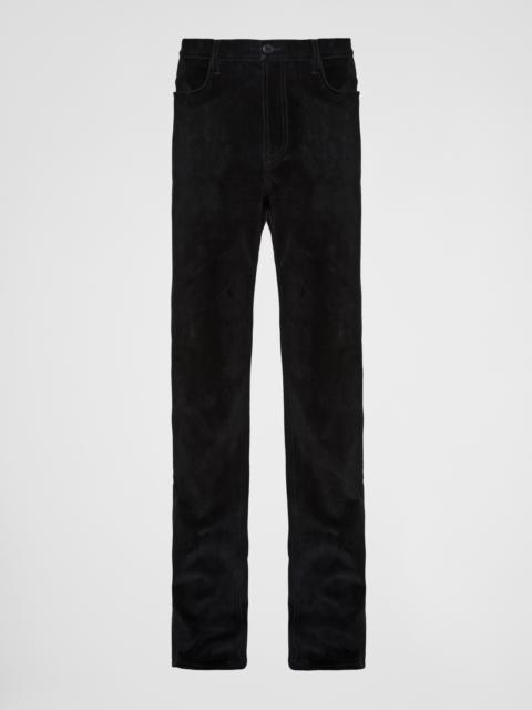 Prada Five-pocket velvet denim jeans