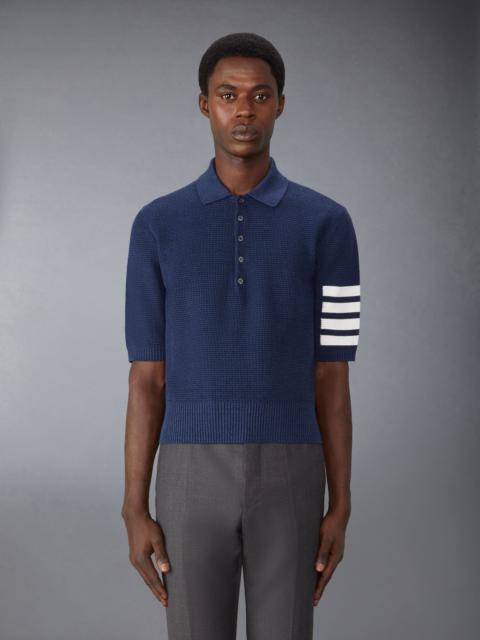 4-Bar linen-blend polo