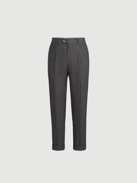 Brunello Cucinelli Délavé linen trousers with pleat