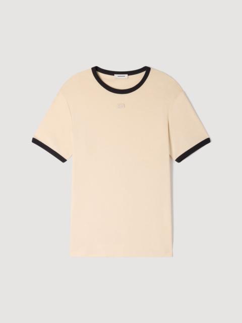 Sandro TWO-TONE PATCH T-SHIRT