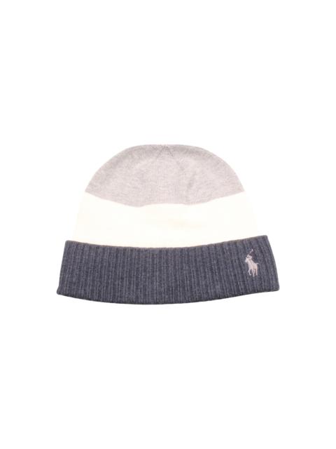 Polo Ralph Lauren Signature Stripe Knit Cuff Beanie "Grey / Cream / Blue" PC0785 021
