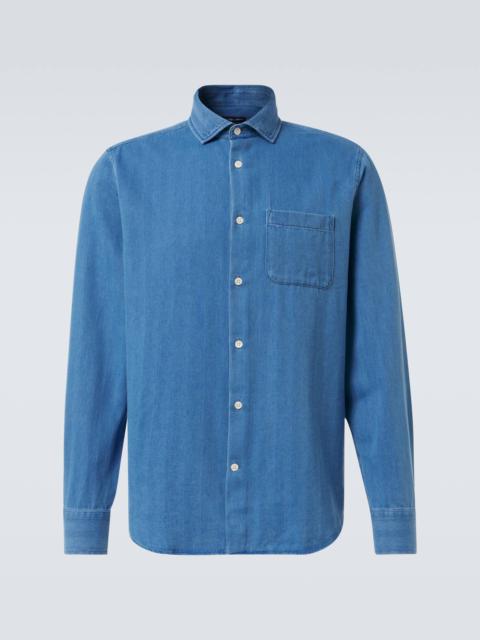 FRESCOBOL CARIOCA Emilio herringbone denim shirt