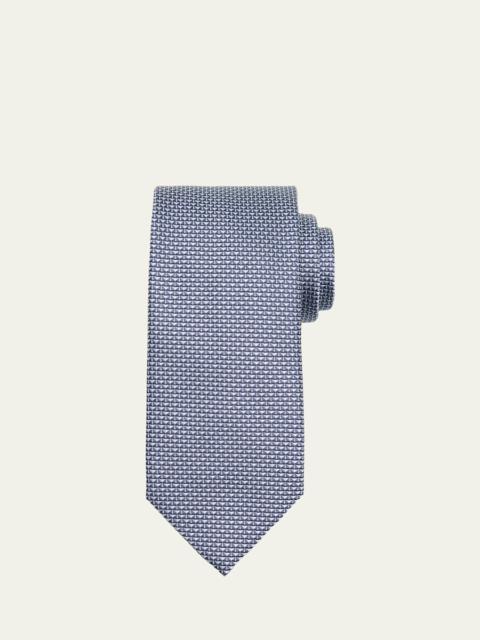 Brioni Men's Micro Triangle Silk Jacquard Tie