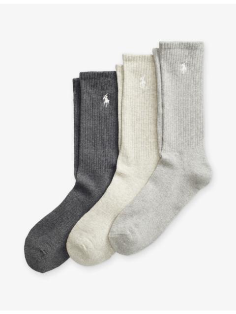 Polo Ralph Lauren 3-Pack Tonal Color Cotton-Blend Crew Socks