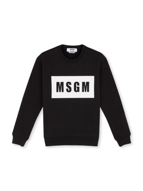 MSGM Crew neck cotton sweatshirt in a solid colour