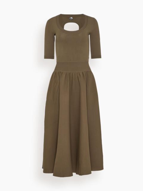 MARIA McMANUS Double Keyhole Dress in Taupe