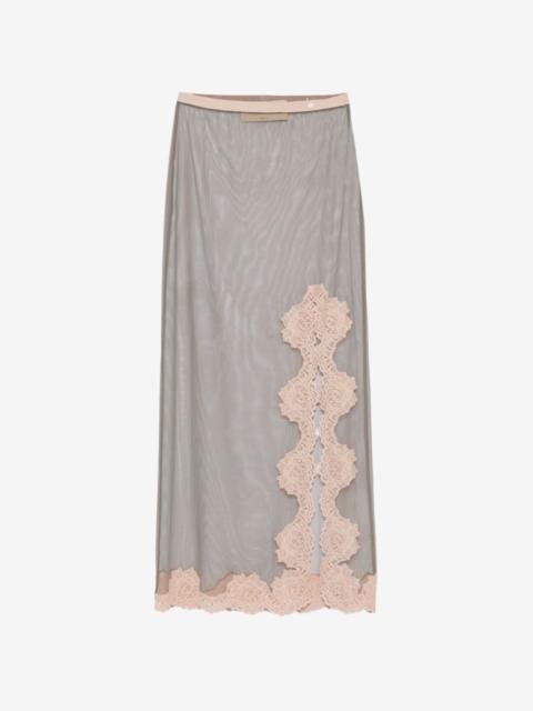 Valentino VLogo lace-trim tulle skirt