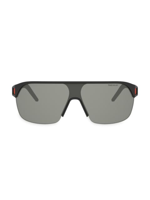 TAG Heuer Men's Drive Mask 132MM Square Sunglasses - Matte Black And Smoke