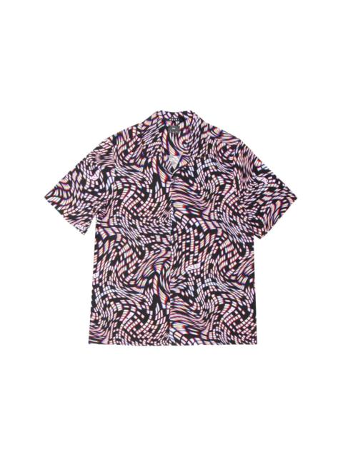 abstract-print button-up shirt