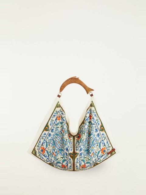 FARM RIO Off-White Flowers Satin Mini Scarf Bag