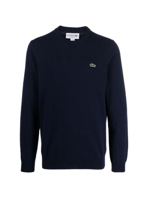 LACOSTE logo-patch knitted jumper