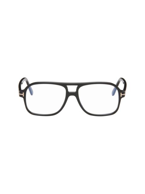 TOM FORD Black Navigator Blue Block Glasses
