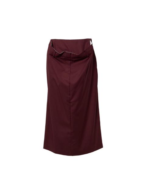 pushBUTTON Wine Kangaroo Midi Skirt