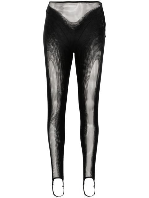 MUGLER stirrup mesh leggings