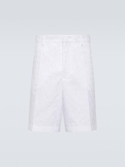 Jacquard cotton poplin shorts